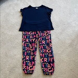 Get it yet for the holidays!! Soma Women's Navy Pajama Set with Holiday Pants